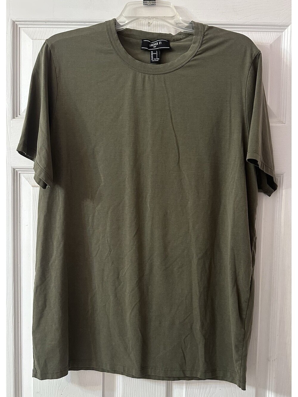 Forever 21 Men Olive Green T Shirt Large Relaxed Fit Minimalist Streetwear Tee